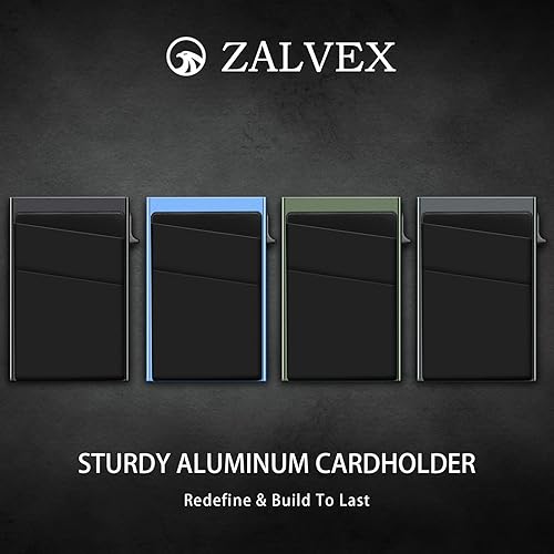 Miniatura 7 de ZALVEX Billetera desplegable, cartera delgada para hombre, cartera minimalista con bloqueo RFID, cartera para tarjetas de crédito Mondern con
