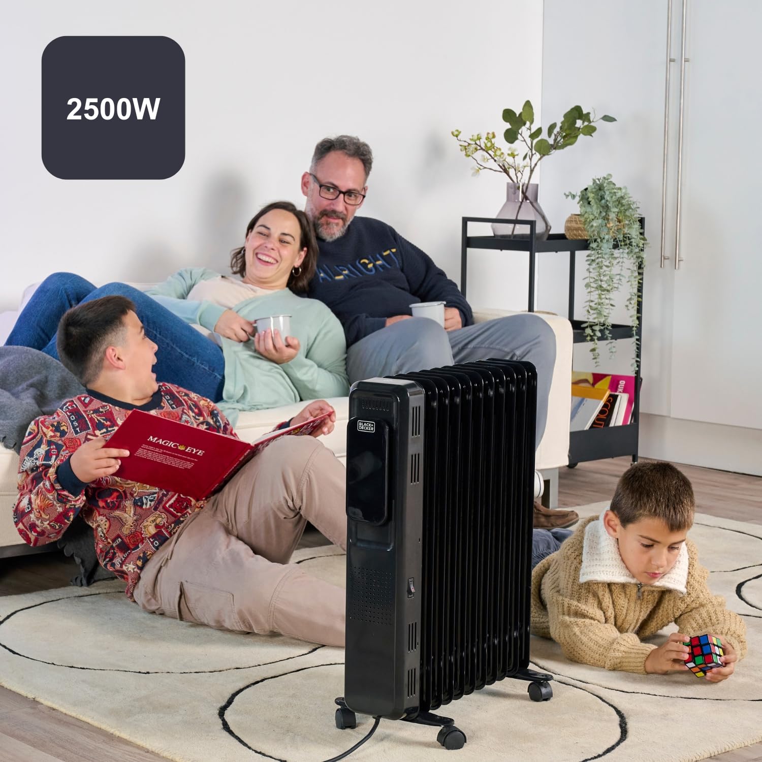 Black+Decker Grill gazowy BXOG7200F | 2 palniki 3,6 kW | ruszt żeliwny | Łatwe czyszczenie | Termometr ze stali nierdzewnej | Elastyczny obszar gotowania | Kółka obrotowe