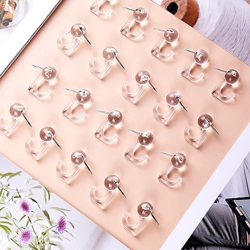 Miniatura 10 de 100 ganchos de alfiler, cabezales de plástico, ganchos de tablero de corcho, tachuelas decorativas para pared de fotos, tablón de anuncios, pared