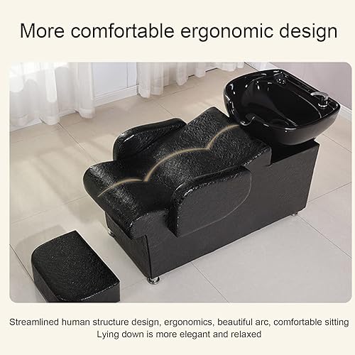 Miniatura 5 de Silla de lavado de espalda para champú, silla de lavabo de cerámica para champú, para equipo de salón de belleza (B)