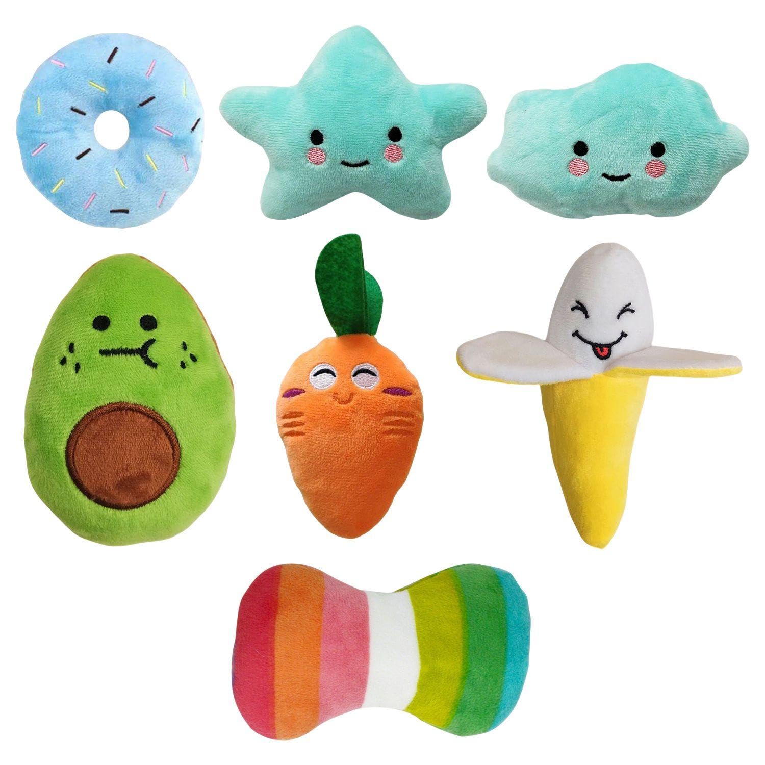 HINFHI 7 Pet Sounding Dolls, Cartoon Plush Toys, Pet Supplies, Creative Chew Toys.