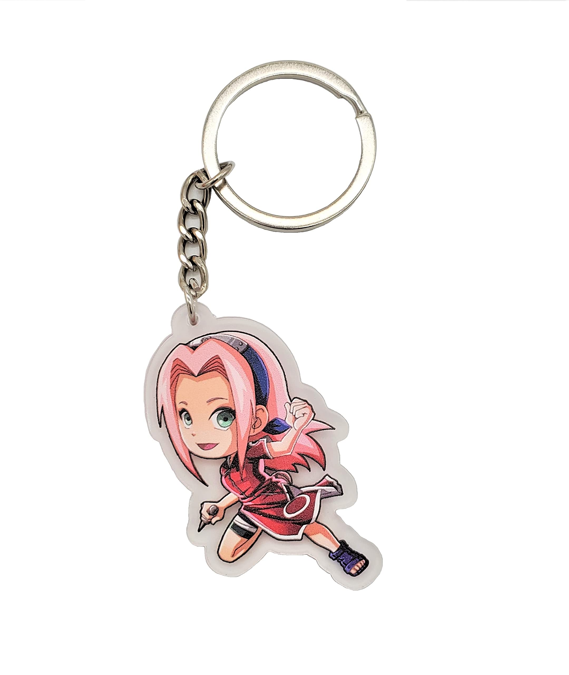 Henry & Co. DYNAMIS Kunai-throwing Sakura Keychain Sakura Haruno ready for battle Key Chain, Pink, 3 inches tall, SKC_02