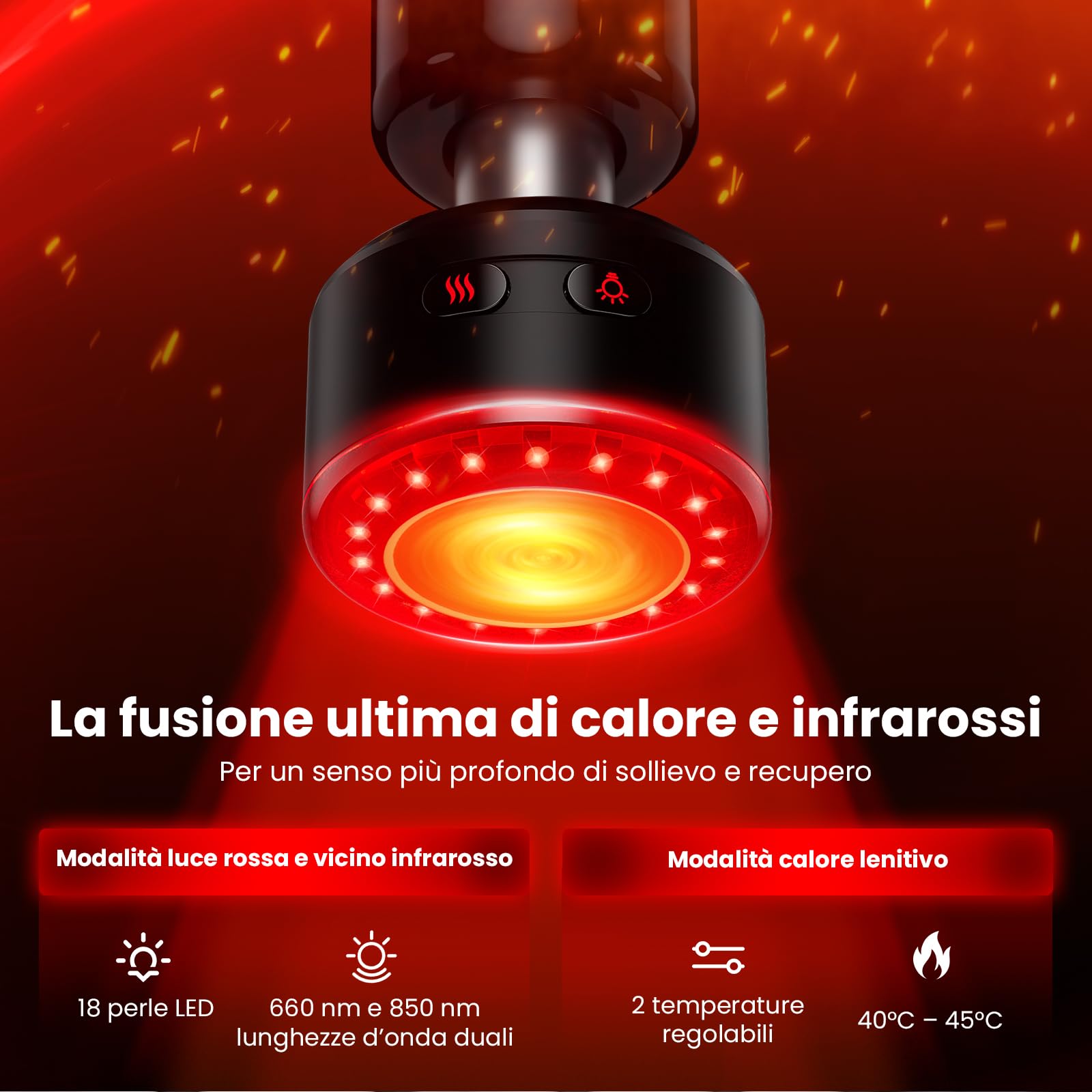 Bob and Brad D6 Ultra Pistola Massaggio Muscolare Potente con Funzione Calore e Infrarossi, 16mm Ampiezza Massaggiatore a Percussione per Tessuti Profondi, Display OLED, Ideale per Regalo