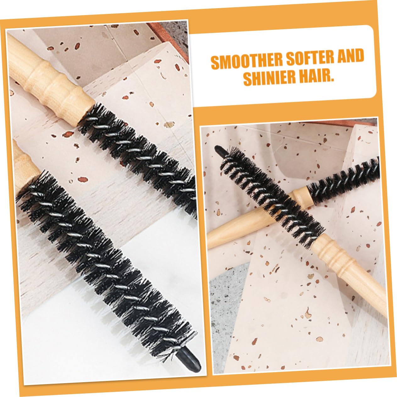 FOMIYES 10 Piezas Peine de madera esponjosa cepillo de madera Peine redondo de cepillo de pelo cepillo para cabello rizado cepillo para el cabello rodillo cepillo para secar