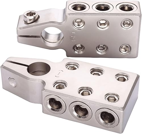 Conector de terminal de batería de 6 vías, calibre 6x1/0, terminales de batería de plomo-ácido, abrazadera positiva y negativa (+/-) para poste