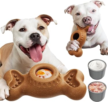 SHINKAI Refillable Frozen Dog Toy Tough Chew & Ice Cream Holder for Aggressive Chewers, Reduces Anxiety & Destructive Behavior