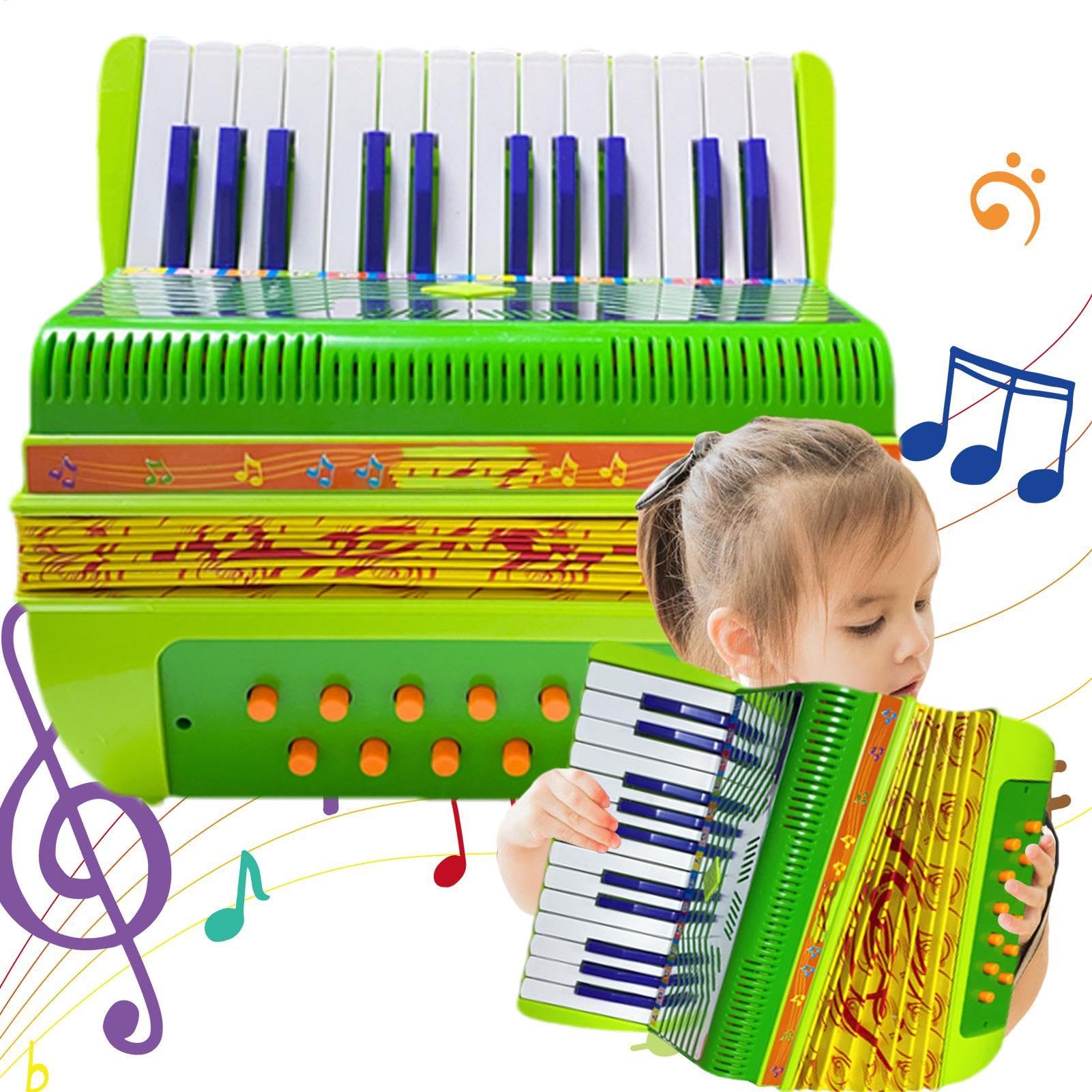 Fisarmonica per bambini - Fisarmonica piccola a 17 tasti, strumento | musicale leggero a 6 bassi, giocattolo educativo per bambini e principianti, simpatica fisarmonica per ragazzi e me