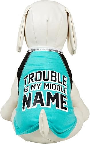 simplydog Trouble is my Middle Name tanque de perrosTealPequeñas