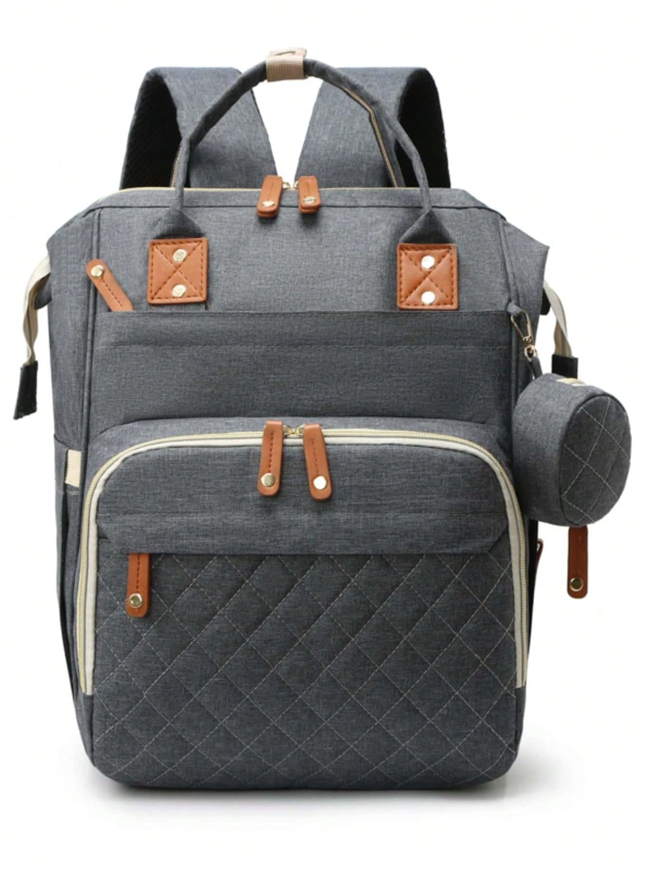 DREAM DOODLE Diaper Backpack with USB Charging Port – 5 Styles Available – Large Capacity, Stain Resistant, 16 Pockets, Waterproof, Argyle Pattern for Moms & Dads – Baby Essentials Bag-picture-22