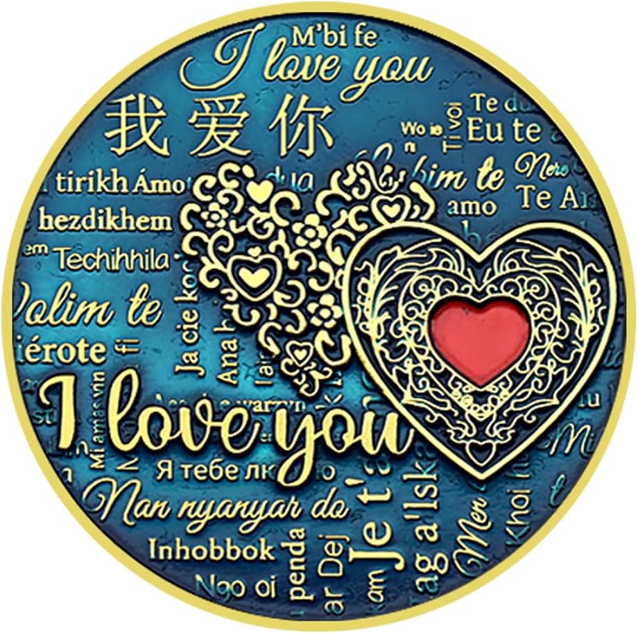I Love You Challenge Coin 100 Languages Metal Crafts Home Decoration Coin Valentine's Day Gift