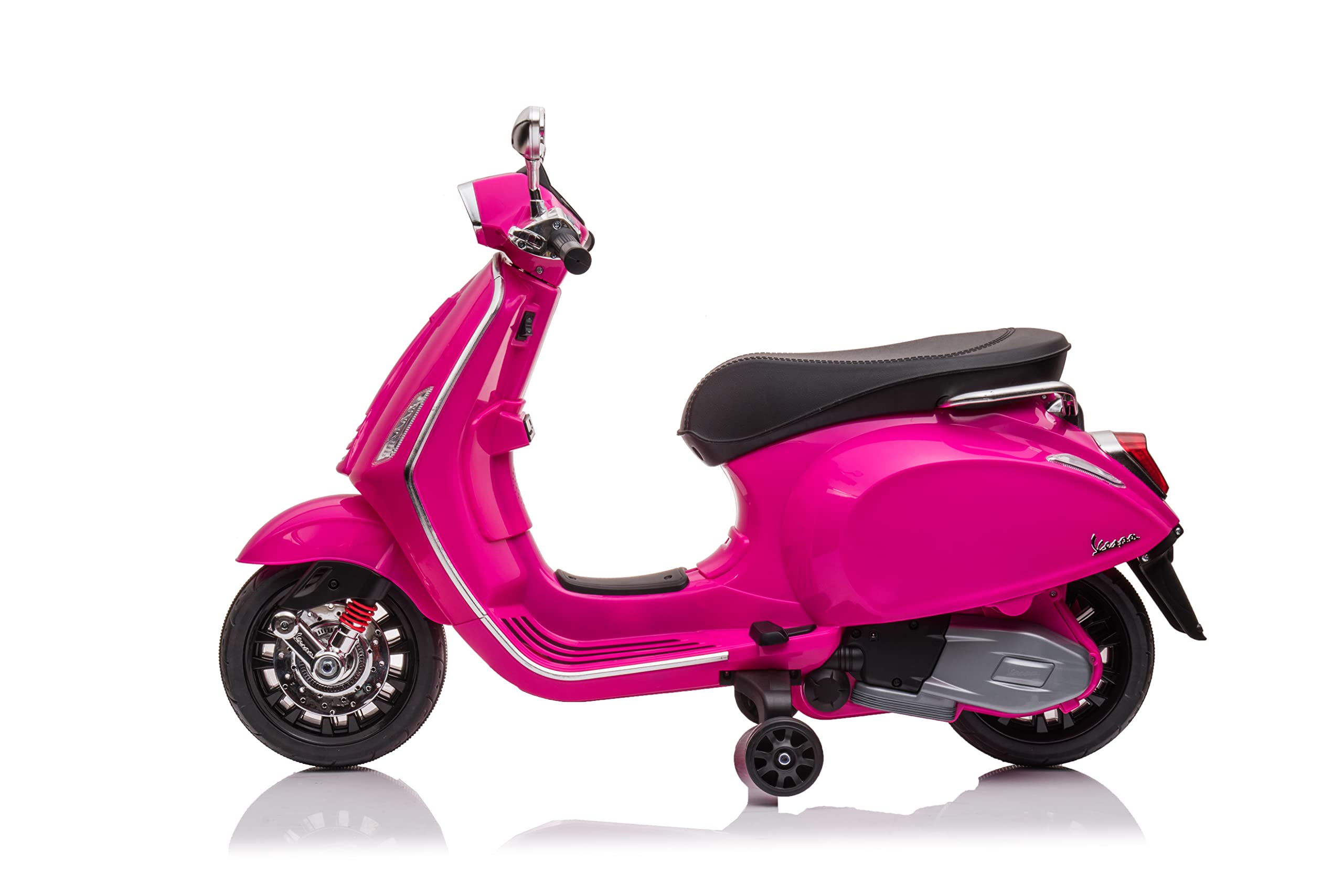 FINOOS Moto Scooter électrique Enfants Vespa Sprint 6V Licence Piaggio avec Musique (Rose)