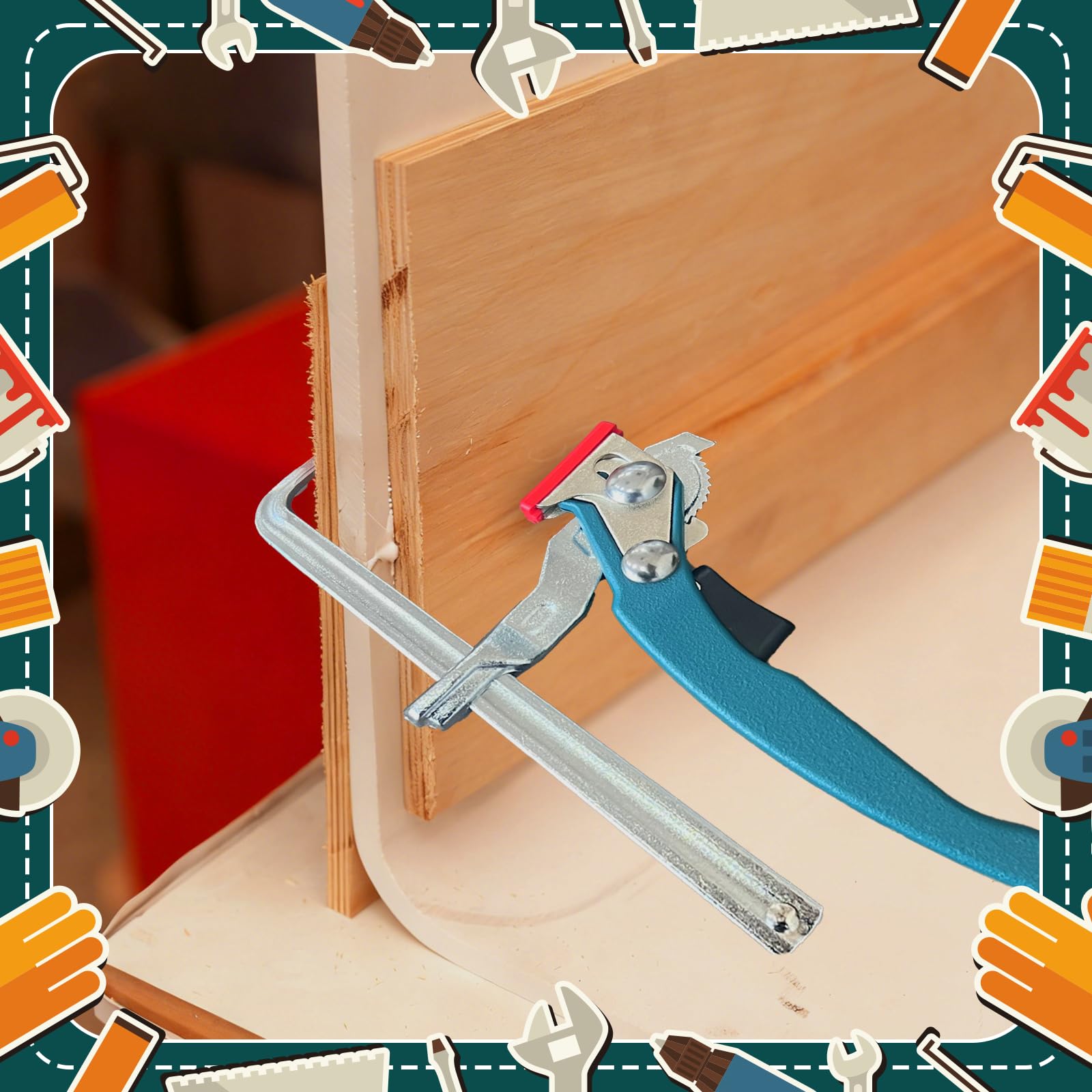 2 herramientas de tensión de palanca giratoria para banco de trabajo, abrazadera para guías de sierra, lijado y procesamiento de madera, capacidad de 160 mm, profundidad de 60 mm, cierre rápido con