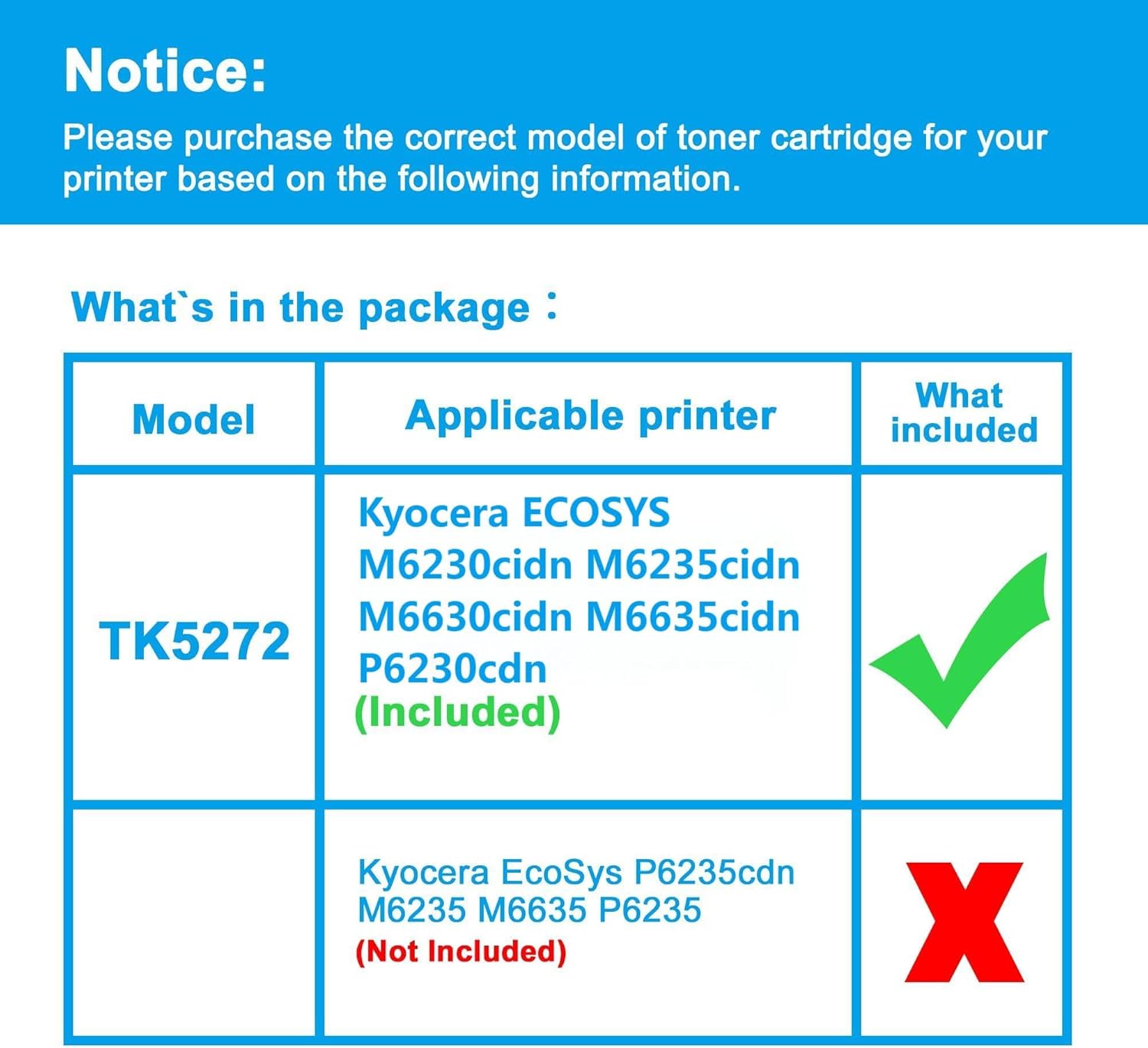 LCL TK-5272 TK5272 Toner Cartridge Replacement for Kyocera TK-5272K TK-5272C TK-5272M TK-5272Y for Kyocera ECOSYS M6230cidn M6235cidn M6630cidn M6635cidn P6230cdn Printer (KCMY)