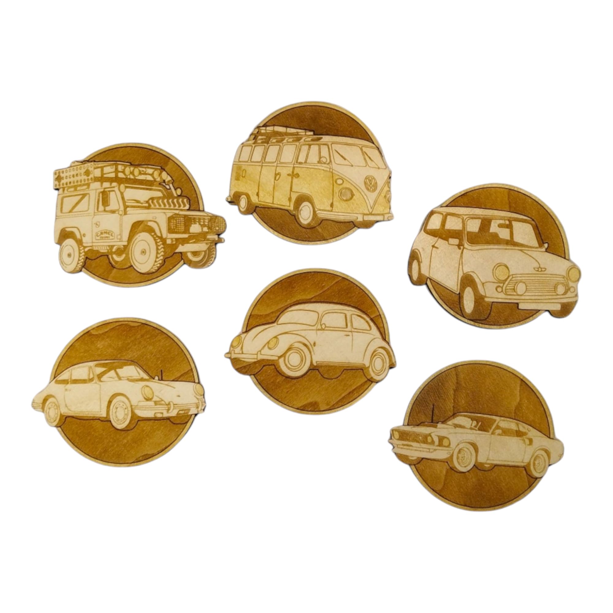 Dessous de verre en bois pour apéritif entre amis et pause café au salon set de 6