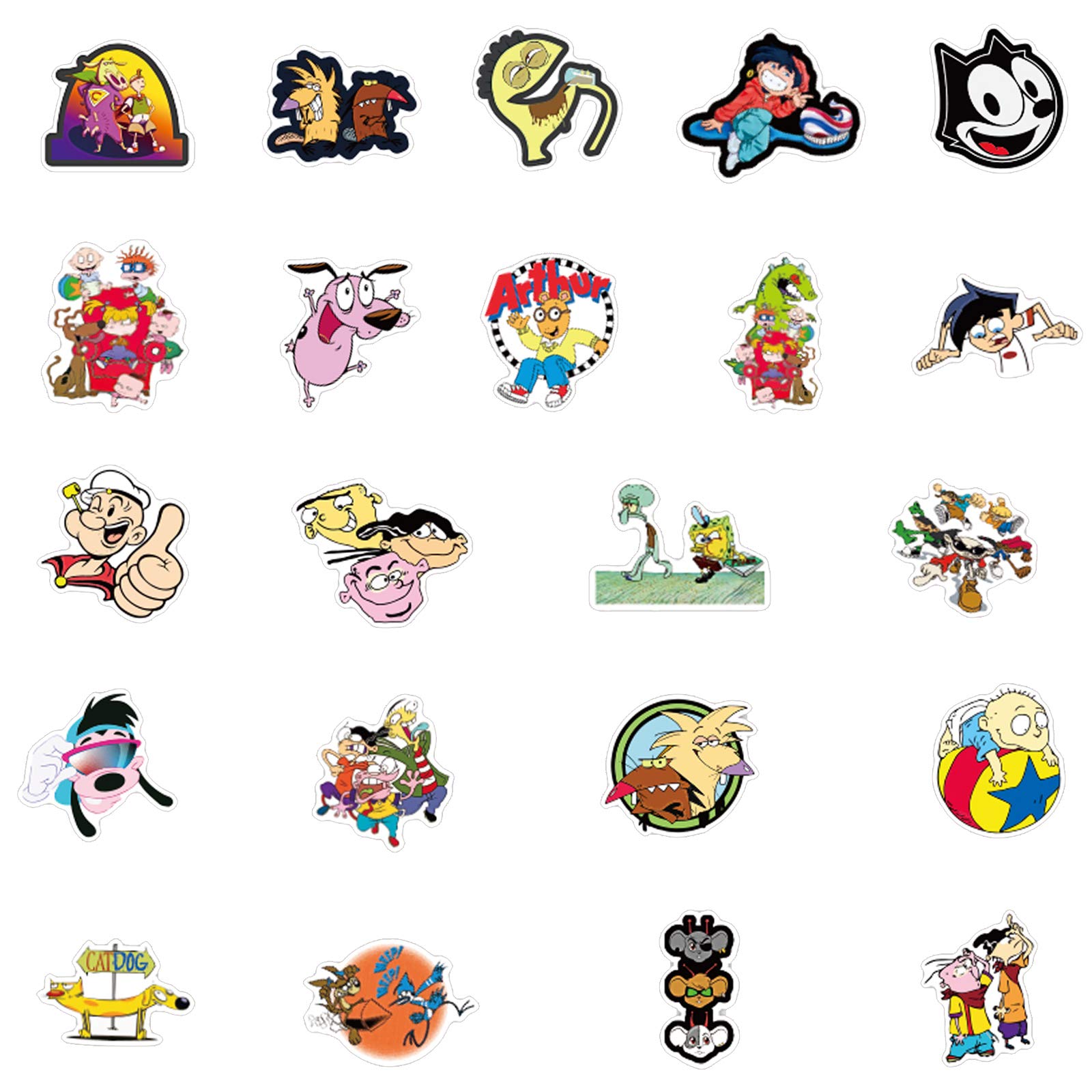 Buy 90s Cartoon Stickers 50 PCS Vinyl Waterproof Stickers for Laptop
