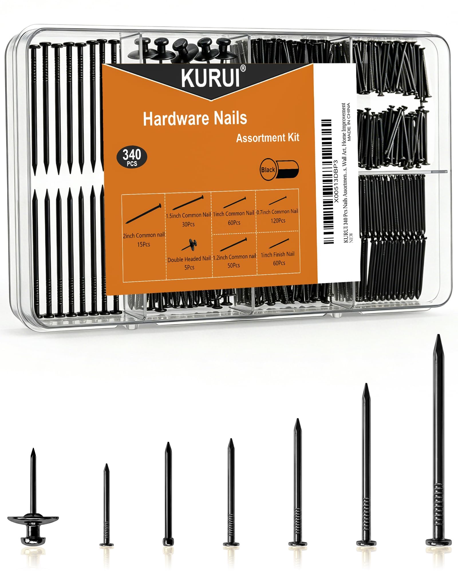 KURUI Nail Assortment Kit - 340 Nails for Hanging Art -10