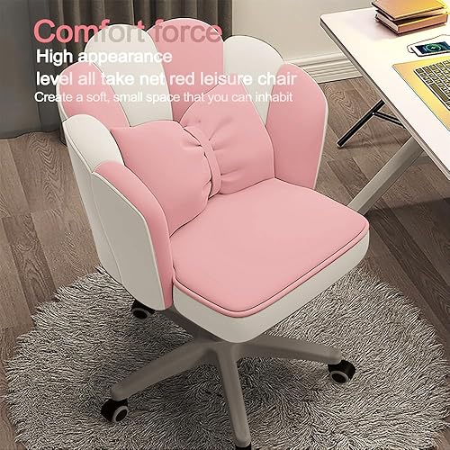 Miniatura 6 de XUEGW Silla de oficina, linda silla de escritorio de pétalos, sillas de mariposa para el hogar de tela moderna, silla ajustable en altura, sillas de