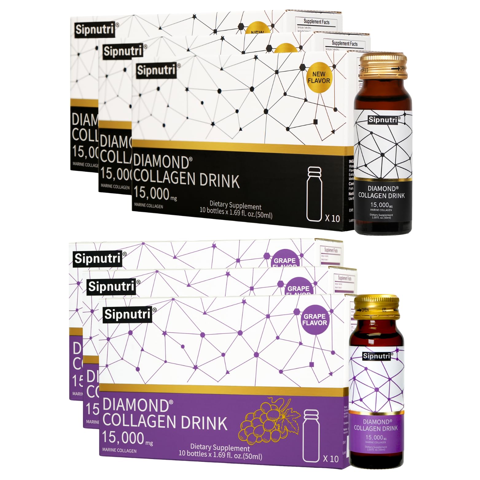 Bundle Diamond Liquid Collagen Drink 15 000 mg 50 ml x 30 Diamond Collagen Liquid Shots 15 000