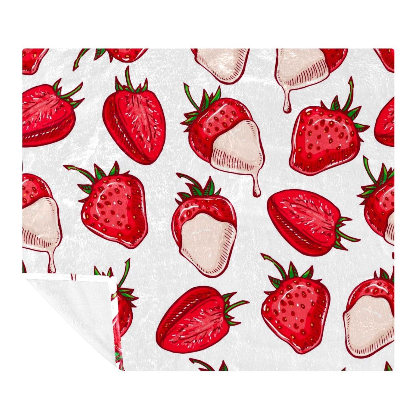 Couverture polaire fraise microfibre anti-froid pour canapé et lit d'appoint