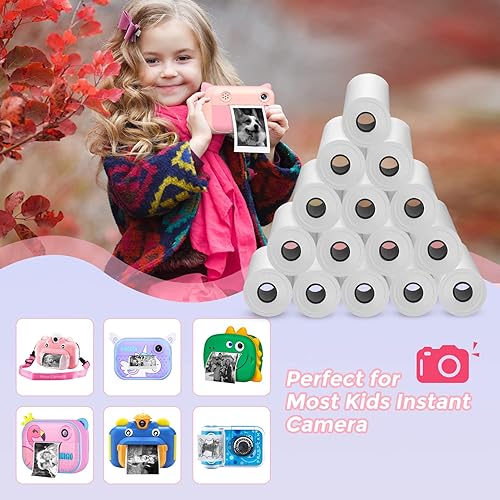 Miniatura 4 de 15 rollos de papel de cámara para Kidizoom Print Camera Paper Recambio, 2.2 x 1 pulgadas, sin BPA, compatible con VTechKidizoom  Dragon Touch Camera