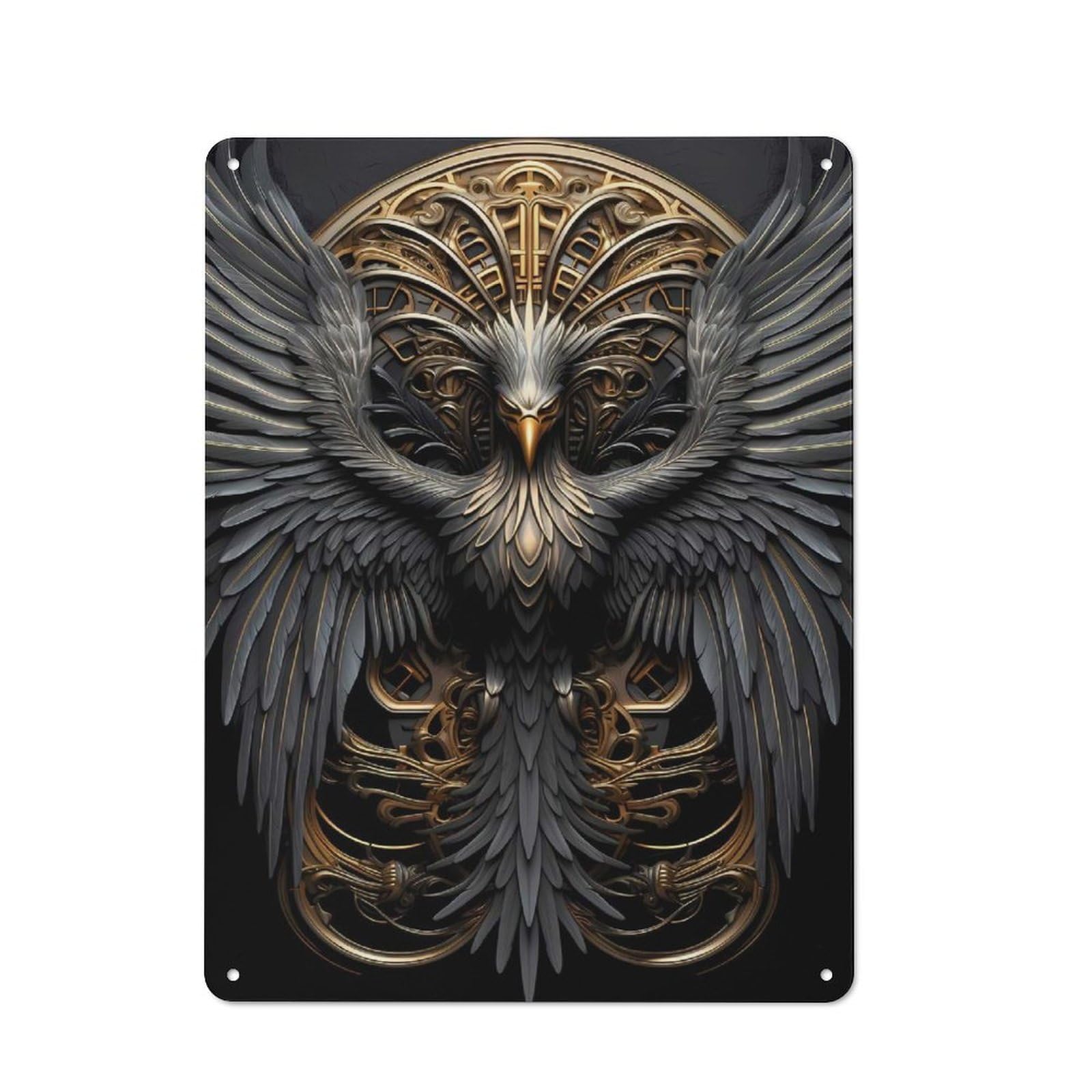 Junmoney Style-10 Celestial Phoenix Reborn Tin Sign 40X30cm For Living Room Wall, Rustic Wall Decor, For Living Room Decor Lovers
