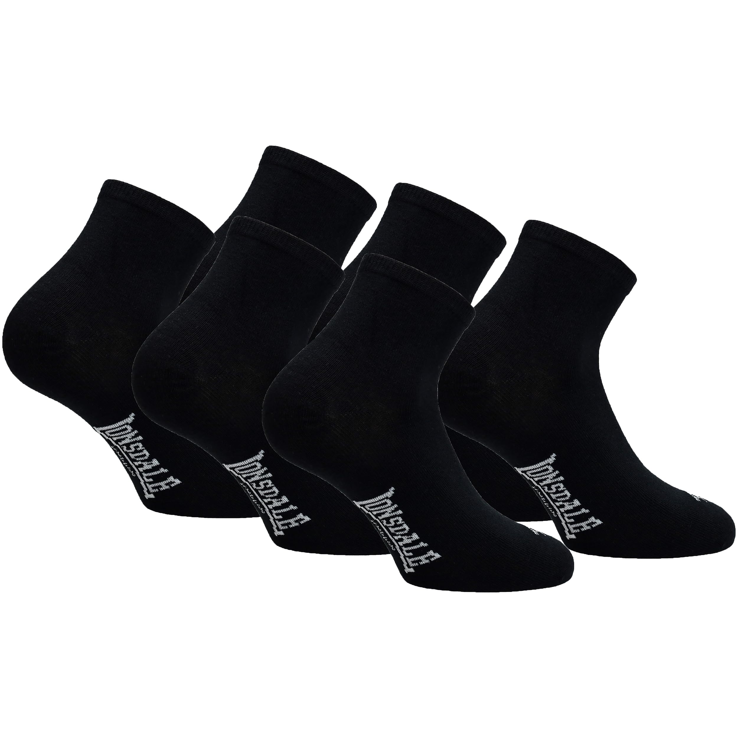 Lonsdale 6 Paia Calzini Corti Uomo Donna - Calzini Sportivi Quarter - Lunghezza Sopra la Caviglia - Cotone Traspirante