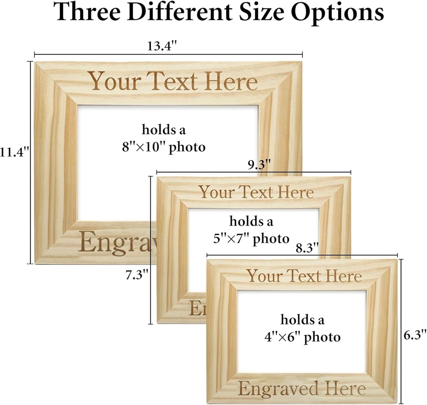 Personalized Picture Frame with Your Own Text - 4x6/5x7/8x10 Wood Engraved Custom Photo Frame with Gifts Box, Customized Gifts for Birthday, Christmas, Anniversary,Wedding, Friend, Men, Women (Wood Frame, Custom Text)