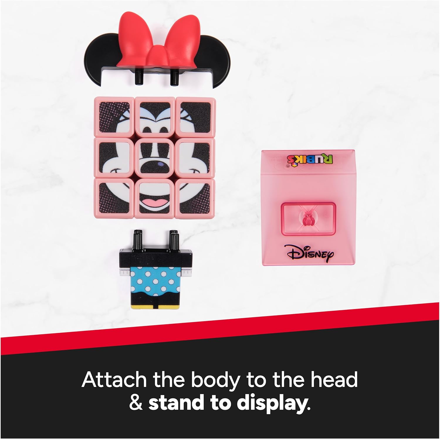 Rubik’s Cube Minnie Mouse Disney Cuber, Problem-Solving Challenging Brain Teaser Collectible Disney Fidget Toy for Puzzle Lovers & Fans Ages 8+