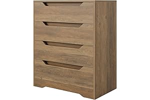 HOSTACK Modern 4 Drawer Dresser: Enhance Your Home with Rustic Elegance