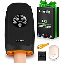Lunix LX3 FSA Carpal Tunnel &amp; Wrist Pain Relief Device, Heated Air Compression Hand Massager Machine for Arthritis &amp; Finger Numbness, Cordless, Charcoal Black