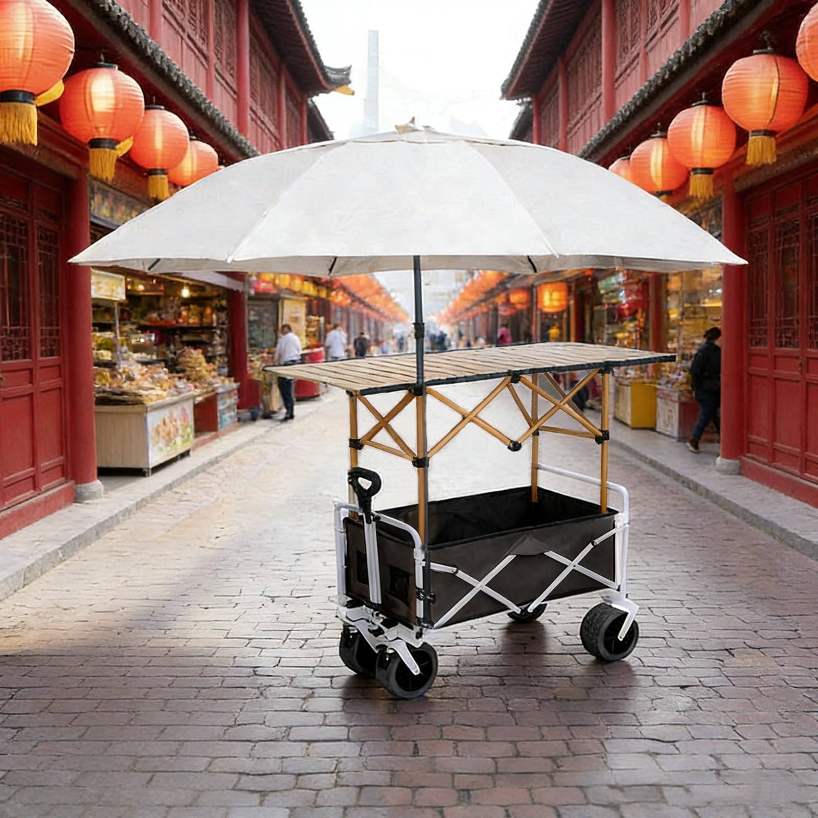 Carrito portátil para eventos al aire libre y quiosco de comida callejera