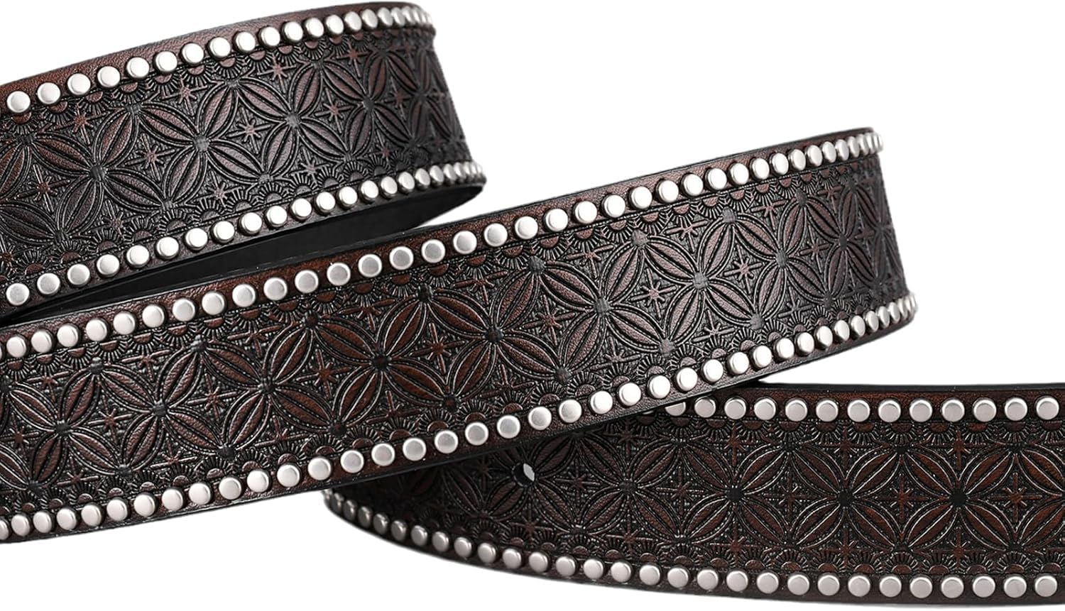 Amazon.com: AGUTALITHIC Western Leather Studded Belt Cowboy 