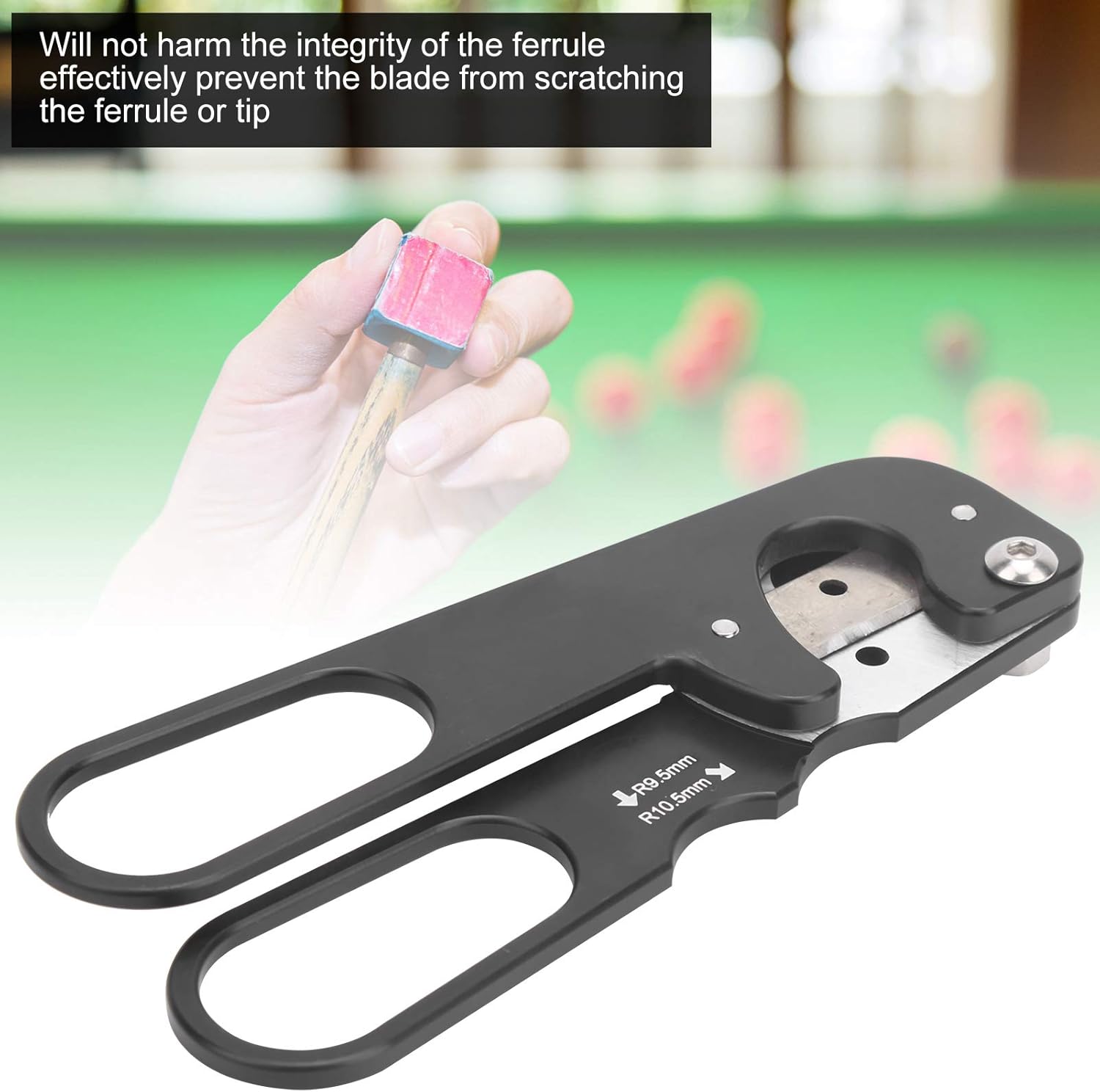 Pool Tip Shaper, Stainless Steel Removal Tool, Billiards Accessories with Detachable, Tip Trimmer for Various Billiard Tips, Ergonomic