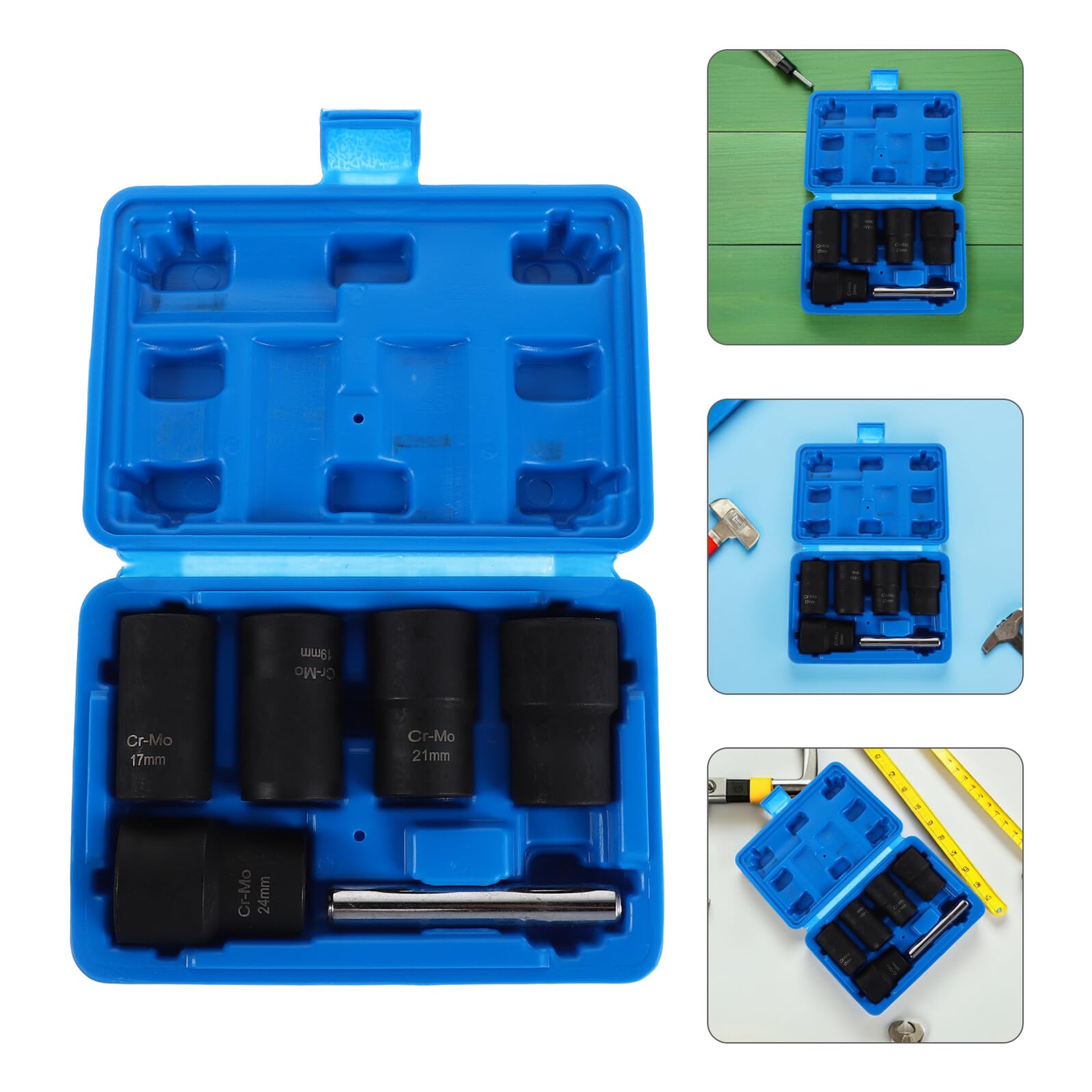 Homoyoyo Set Estrattori per Dadi Pneumatici 6 Pezzi in Acciaio Cromo-Molibdeno Bussola Multi-Dimensione per Rimozione Bulloni Arrugginiti e Spanati Utensile Professionale per Garage e
