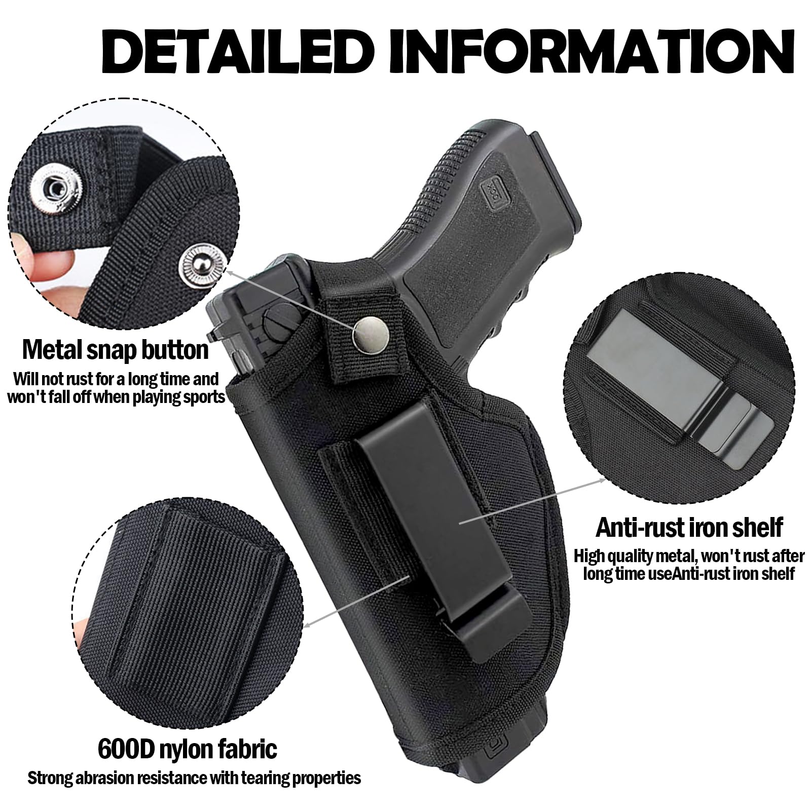 KAIYAYA 2 Pezzi Fondina da Trasporto Nascosta,Pistola Interna o Esterna per Mano Sinistra e Destra Fondina Beretta da Cintura per Pistola Custodia IWB/OWB destra e sinistra adatta per S&W M&P Shield G