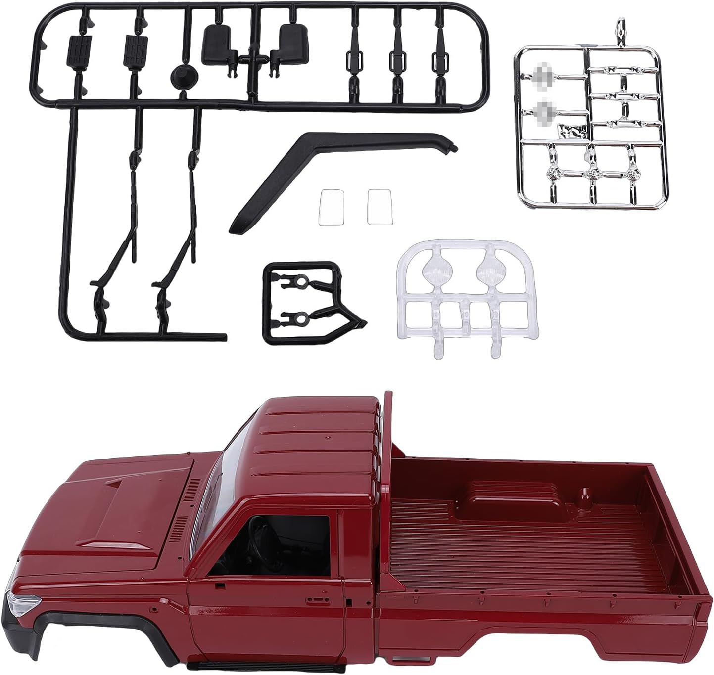 MN82 Remote Control Car Casing Durable Replacement Kit Enhanced Appearance for DIY MN82 RC Pickup Truck Enthusiasts PP Material (Red)