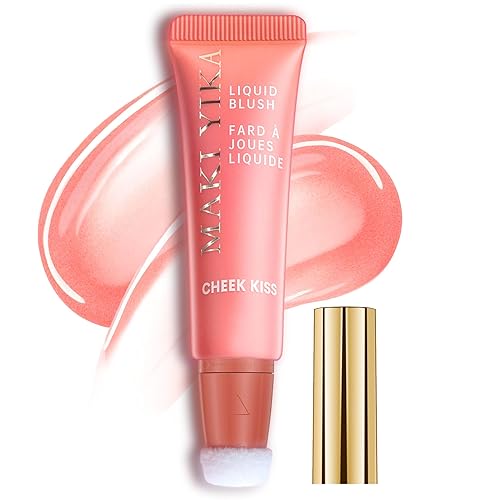 Varita de rubor líquido, varita de belleza mate con aplicador de cojín, ligero rubor de melocotón natural, fópula cremosa suave (19# rubor de rosas)