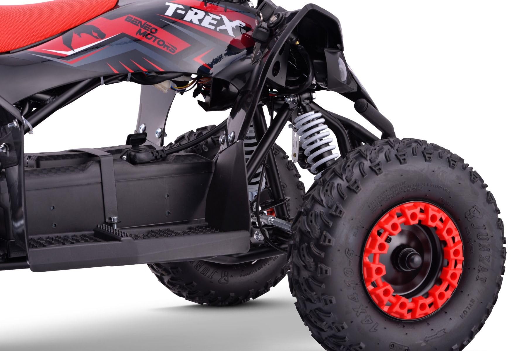 ATV électrique Quad pour Enfants T-Rex Rouge - 1300W, Batterie 48V (4 x 12V 12Ah), à partir de 6 Ans