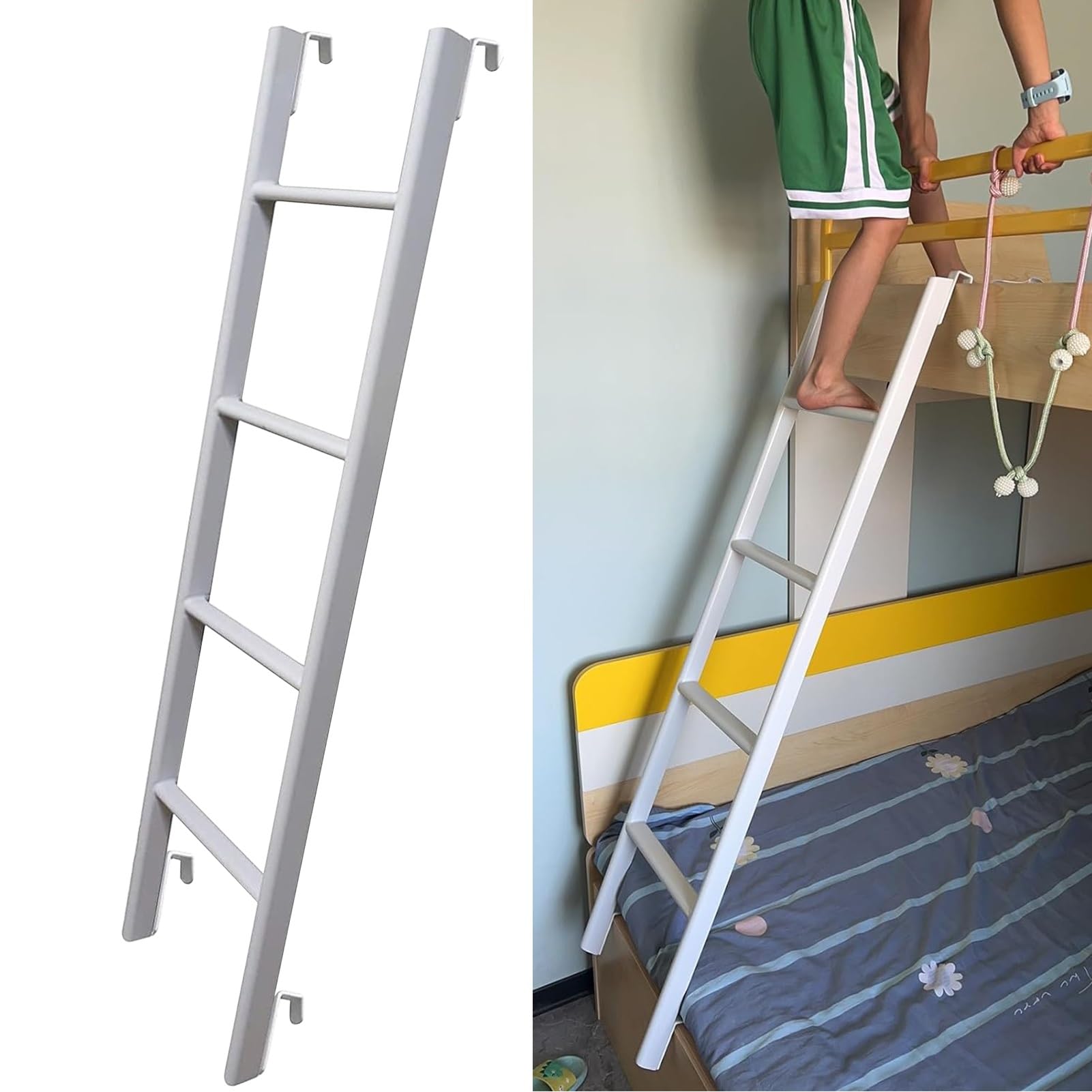 Escalera para litera con ganchos para cambiar tu vieja escalera de metal ajustable en camas altas