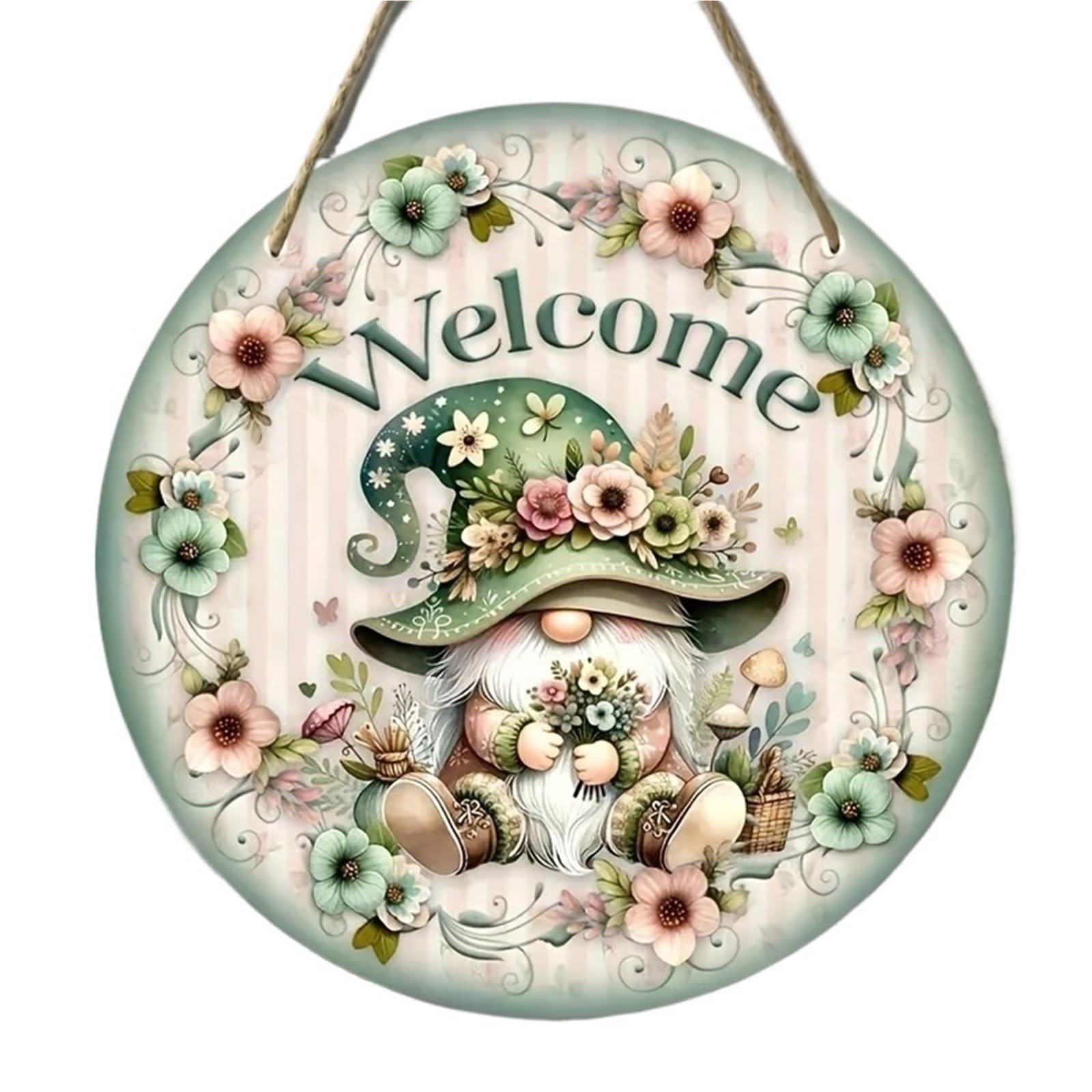 Wooden Welcome Sign 8in Welcome Sign 2D Wooden Disc Household Wood Hangers Wall Hanging Decor For Porch Room for home