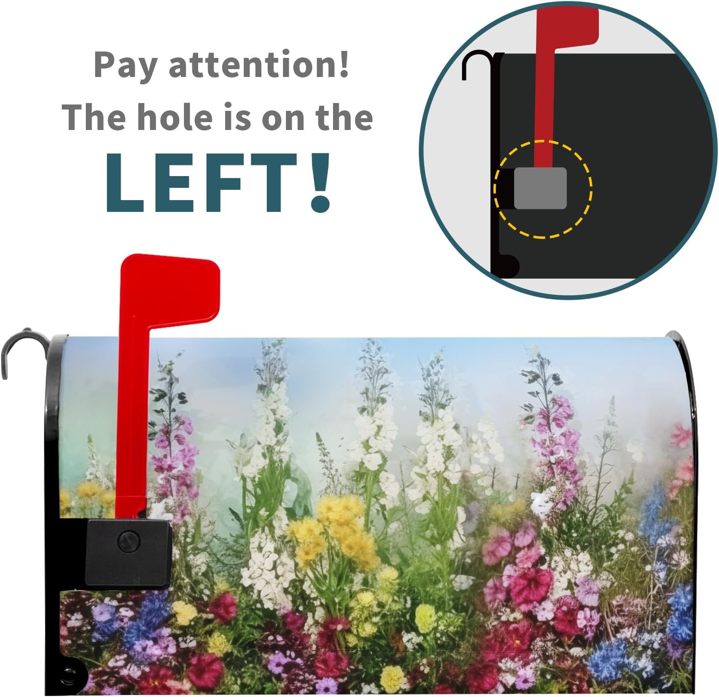 Spring Summer Floral Mailbox Cover Magnetic Large Oversized Wildflowers Mailbox Wraps Post Letter Box Cover for Garden Yard Home Decor 25.5" x 21"