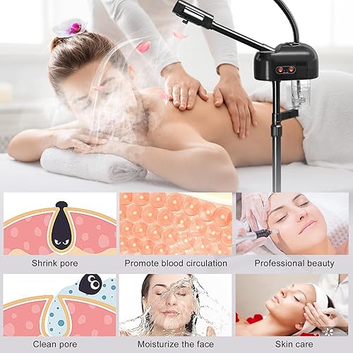Miniatura 7 de Winado Vaporizador facial 2 en 1 con luz de aumento 3X, limpieza profunda para el cuidado personal de la piel, vaporizador esteticista,