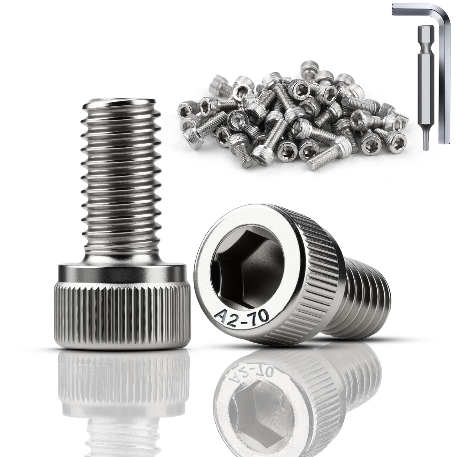 TXXATX Pack of 60 Cylinder Head Screws M4 x 10 mm Screws Stainless Steel A2 V2A DIN 912 Hexagonal Screws Cylinder Screws with Hexagon Socket Full Thread Allen Screws for Mechanical Furniture Repair