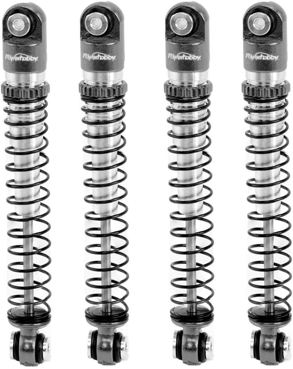 Powerhobby 1/24 Axial SCX24 Aluminum 54mm Long Travel Shocks (Black)