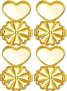 Earring Lifters Earring Backs Lifters 2 Pairs Hypoallergenic Earring Backs Back Lobe Ear Support for Droopy Ears Adjustable Secure Earring Backs Repacements for Heavy Studs Droopy (Gold)