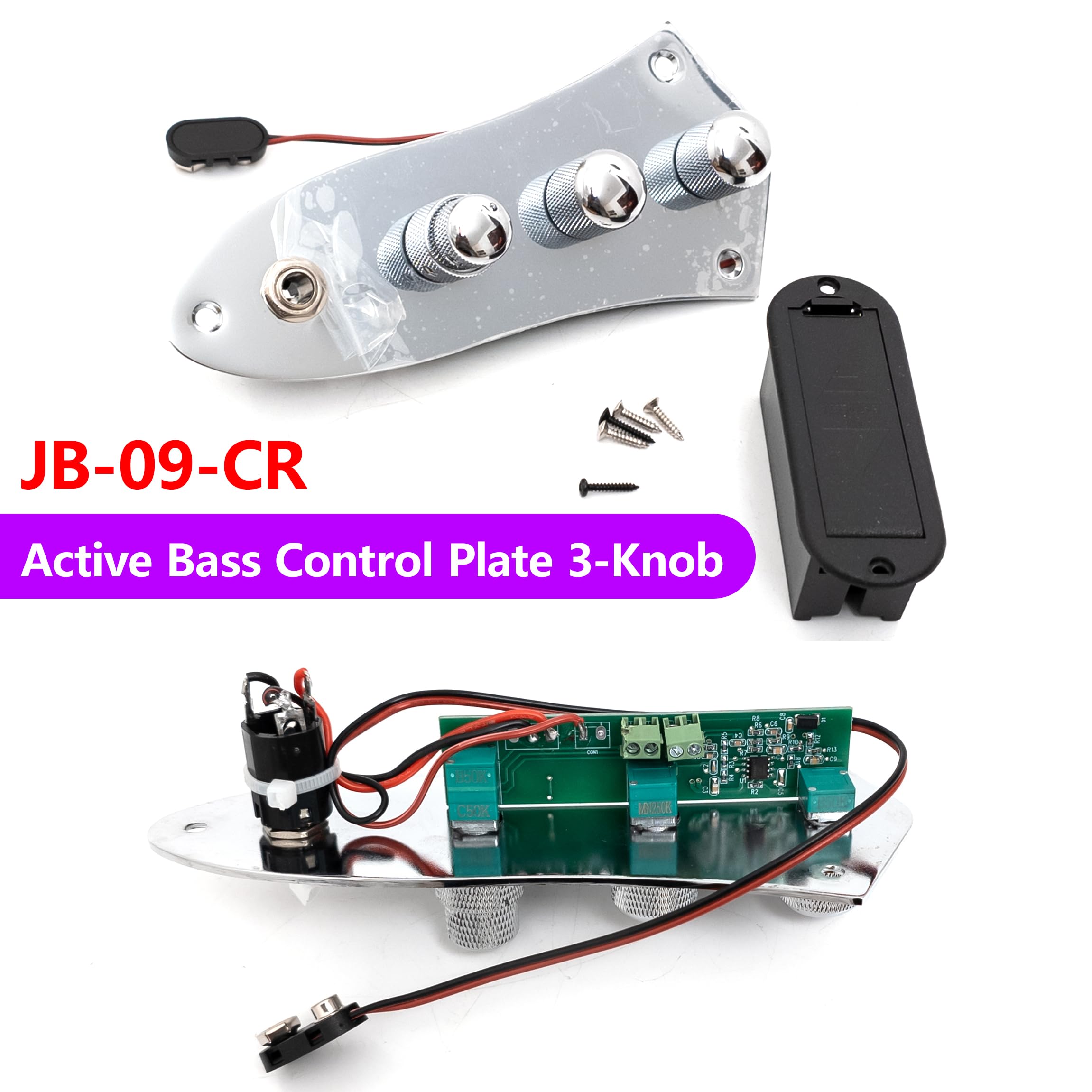 Placa de control precableada, placa de control cargada, arnés de cableado, kit de actualización de preamplificador de graves conmutable activo/pasivo para Fender Jazz Bass piezas de repuesto para bajo