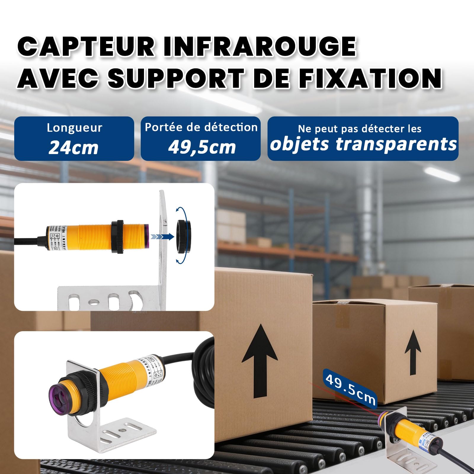 Compteur numérique infrarouge à LED, compteur 5 chiffres jusqu'à 99999