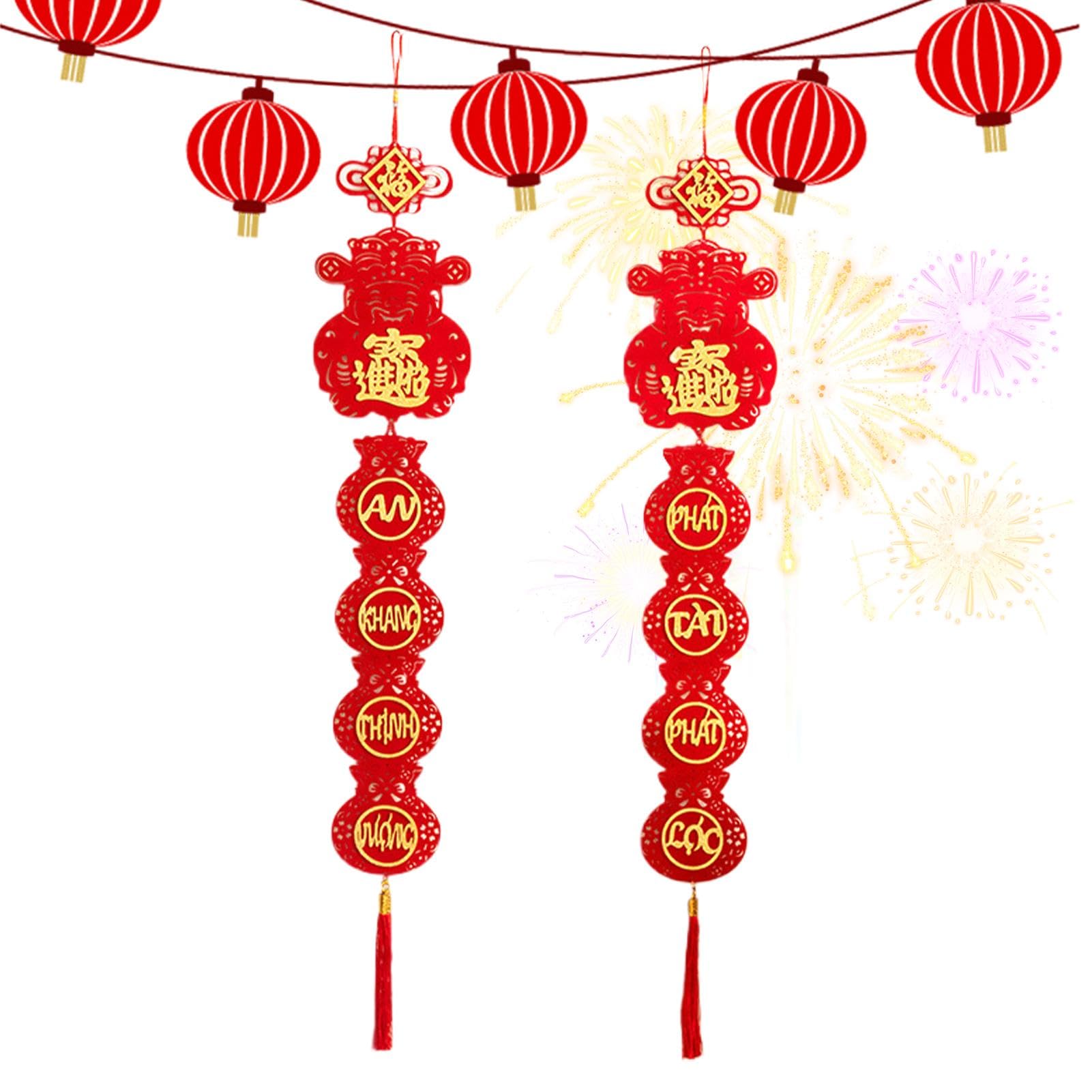 Pendentif couplets du Nouvel An chinois : Illuminez votre porche et hall d'entrée avec élégance