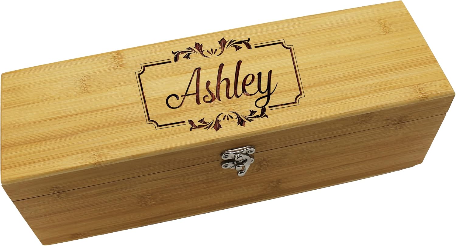 My Personal Memories Customized Wood Wine Box - Anniversary Ceremony Couples Wedding Wine Box Holder - Custom Engraved (Bamboo)