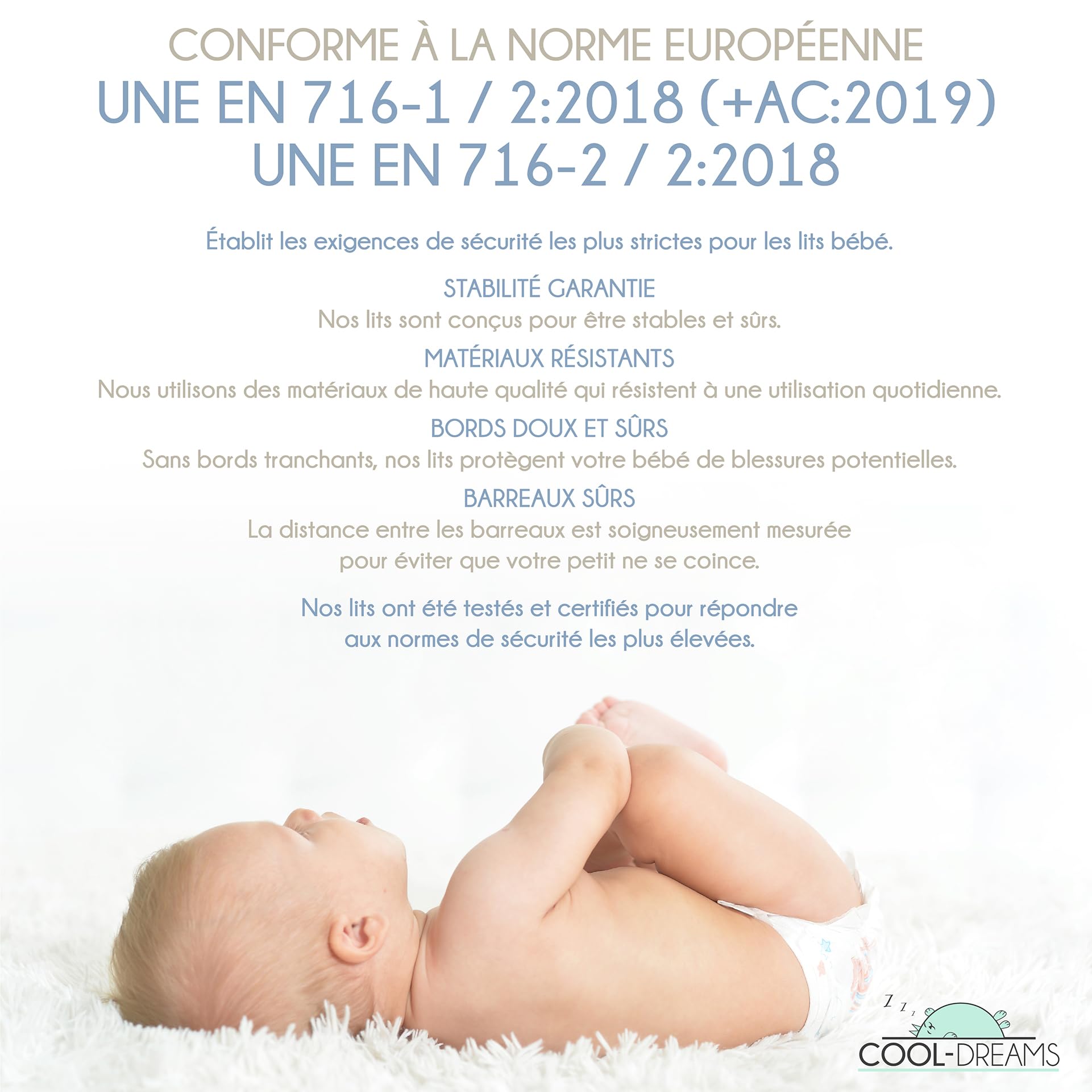 Lit d'appoint Indi + kit d'appoint + kit de Transformation en lit CoolDreams